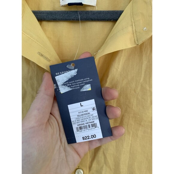 NWT Universal Thread Yellow Cotton Henley Popover Short Sleeve Blouse Size Large - Picture 7 of 11
